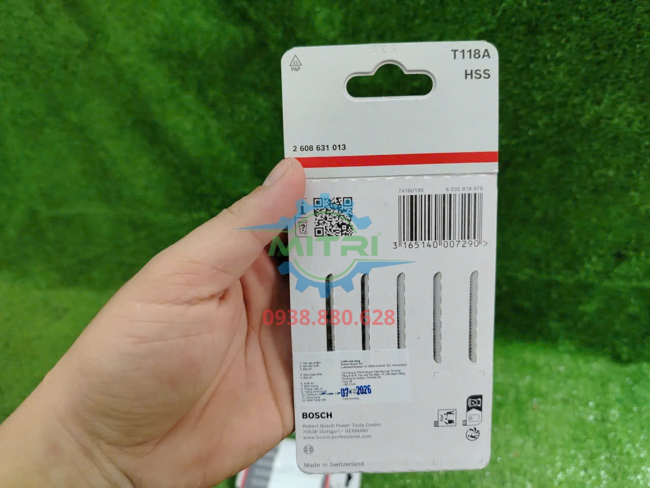 Mặt sau lưỡi cưa lọng sắt Bosch T118A mã 2608631013