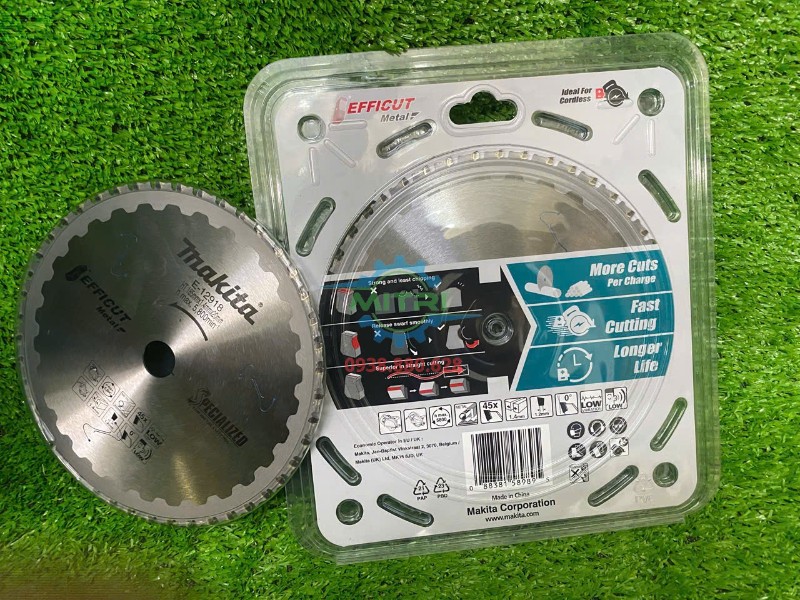 Mặt sau vỉ nhựa lưỡi cắt sắt Makita E-12918 ghi thông tin sản phẩm