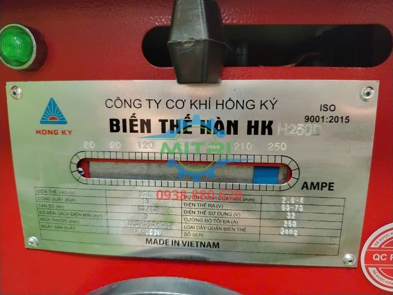 Bảng thang chỉnh dòng hàn Hồng Ký HK H250D
