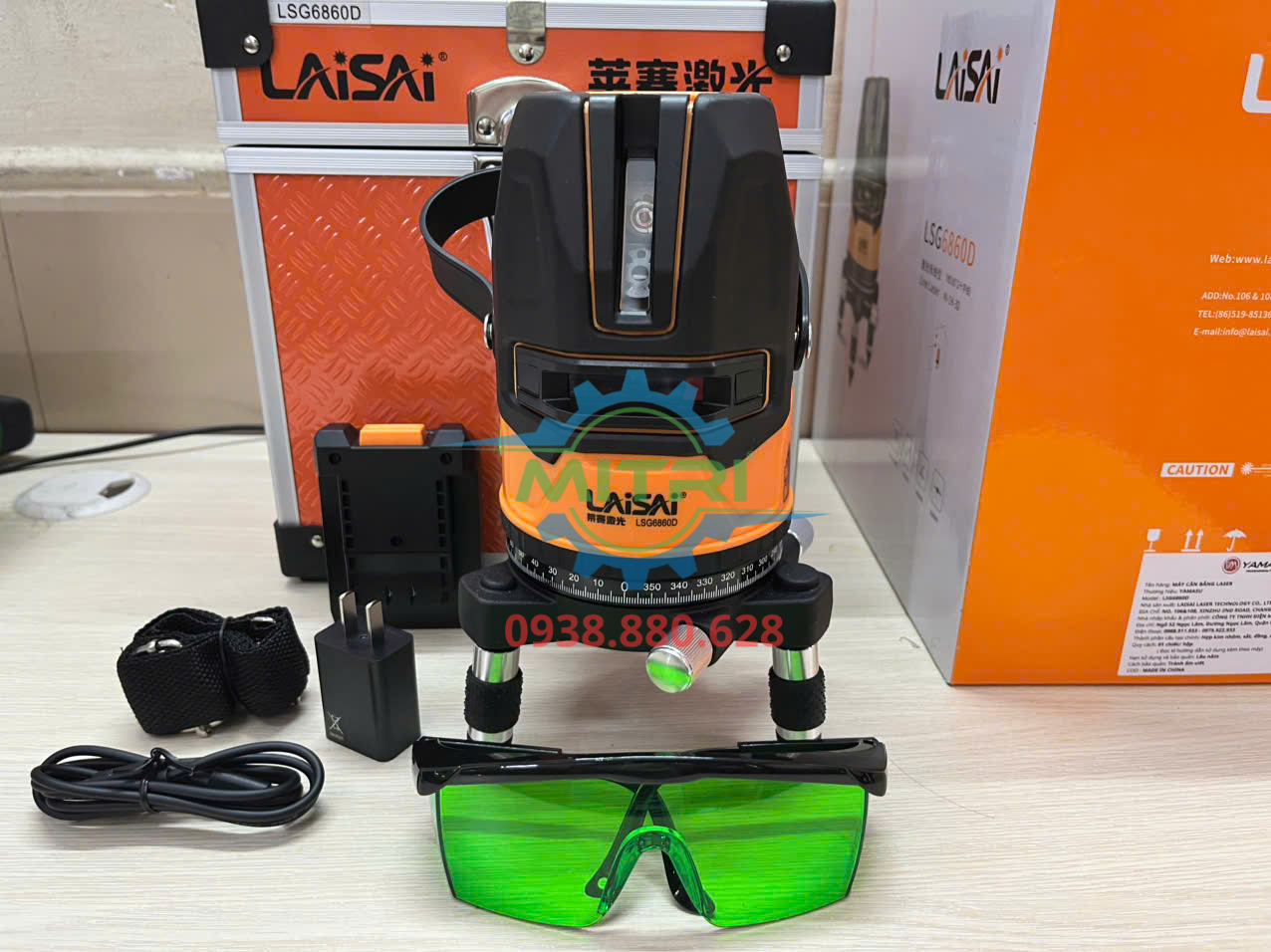 Máy cân mực laser 5 tia xanh Laisai LSG6860D chính xác cao