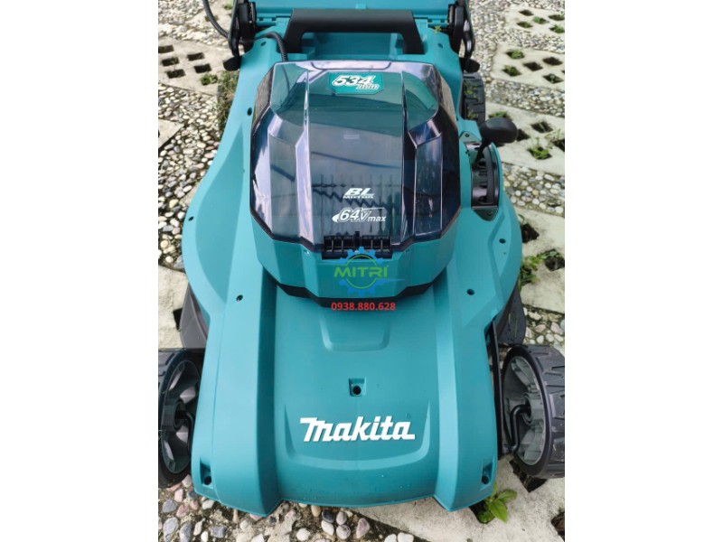 Máy cắt cỏ pin Makita LM002GZ nắp khoang pin và sàn cắt 534mm