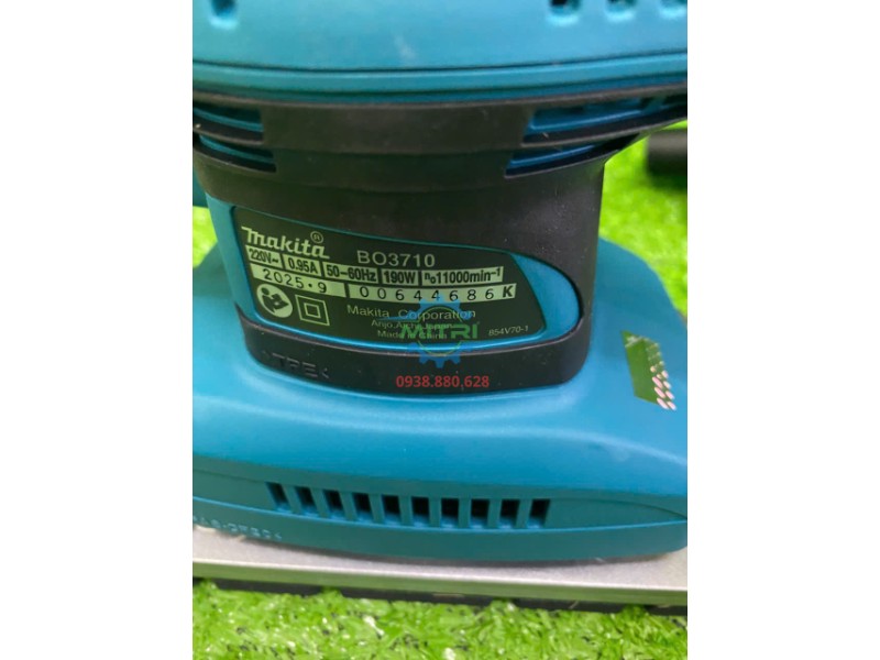 Tem thông số kỹ thuật máy chà nhám rung hình chữ nhật Makita BO3710