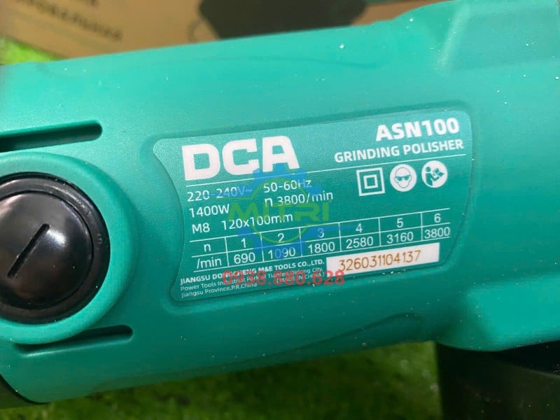Tem thông số kỹ thuật máy DCA ASN100