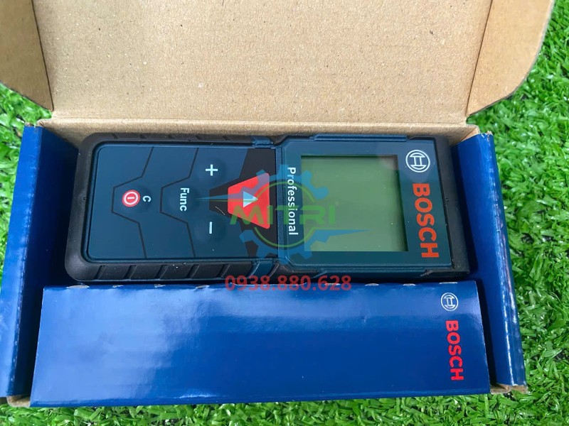 Máy đo khoảng cách Bosch GLM 40-12 trong hộp kèm tài liệu
