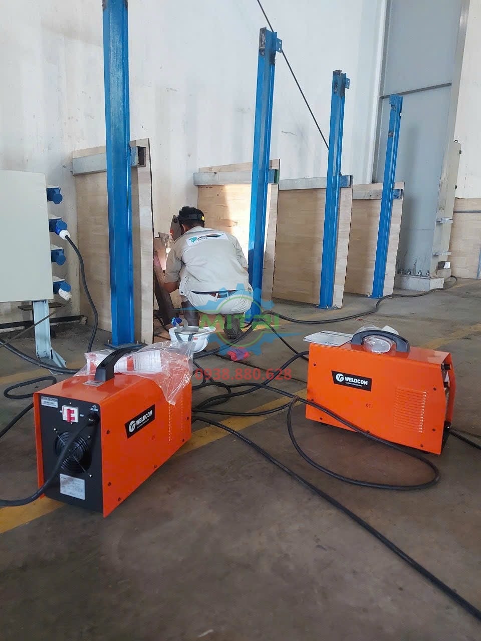 Máy hàn bán tự động Jasic MIG-500 J8110 đang test tại công trình