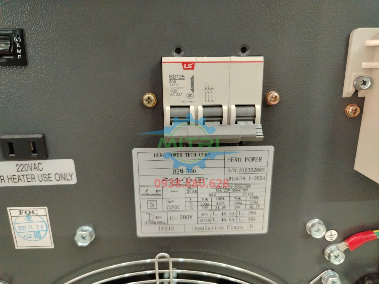 Máy hàn MIG MAG điện 3 pha HERO BEM-500
