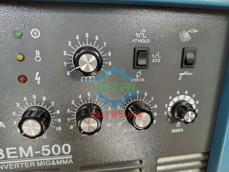 Cụm núm chỉnh mặt trước máy hàn HERO BEM-500