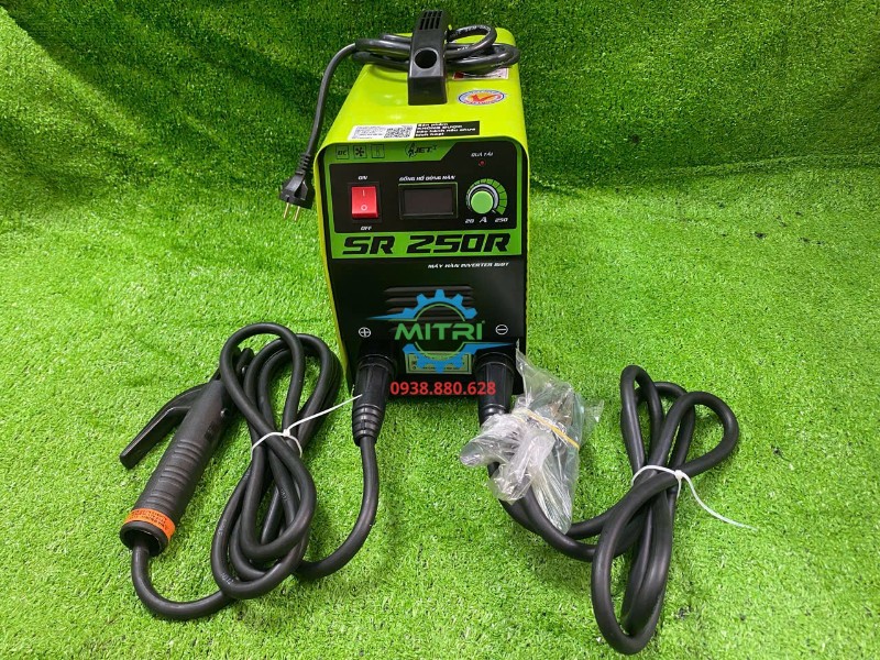 Máy hàn que JET SR250R mặt trước kèm dây hàn Máy hàn que JET SR250R mặt trước kèm dây hàn