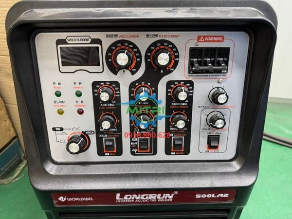 Máy hàn TIG Longrun 500LA kết nối kiểm tra bình khí Argon thực tế tại kho