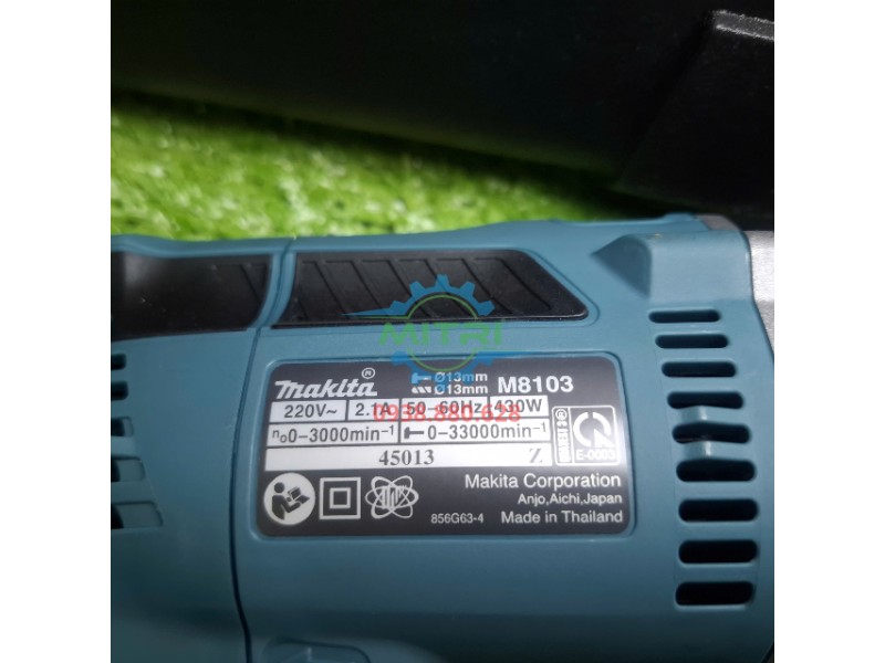Tem thông số kỹ thuật máy khoan Makita M8103KX2B