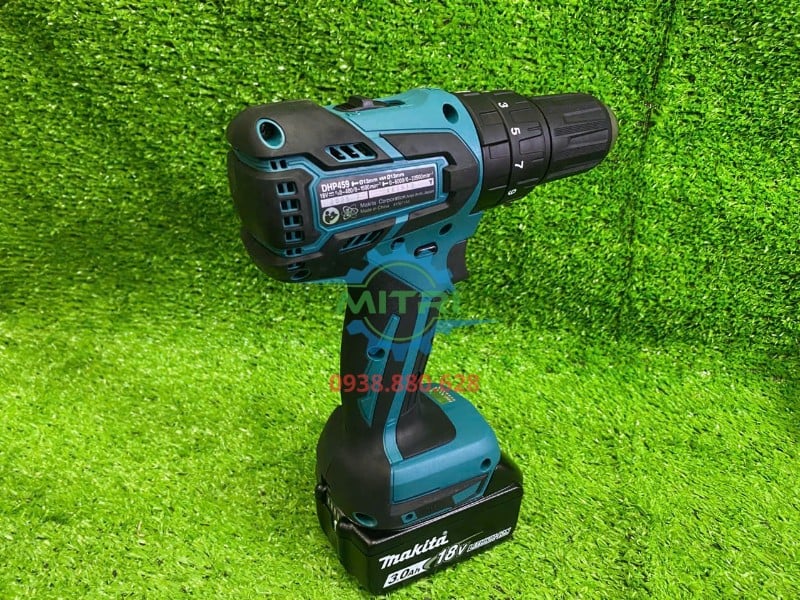 Máy khoan búa vặn vít Makita DHP459Z toàn thân bên phải