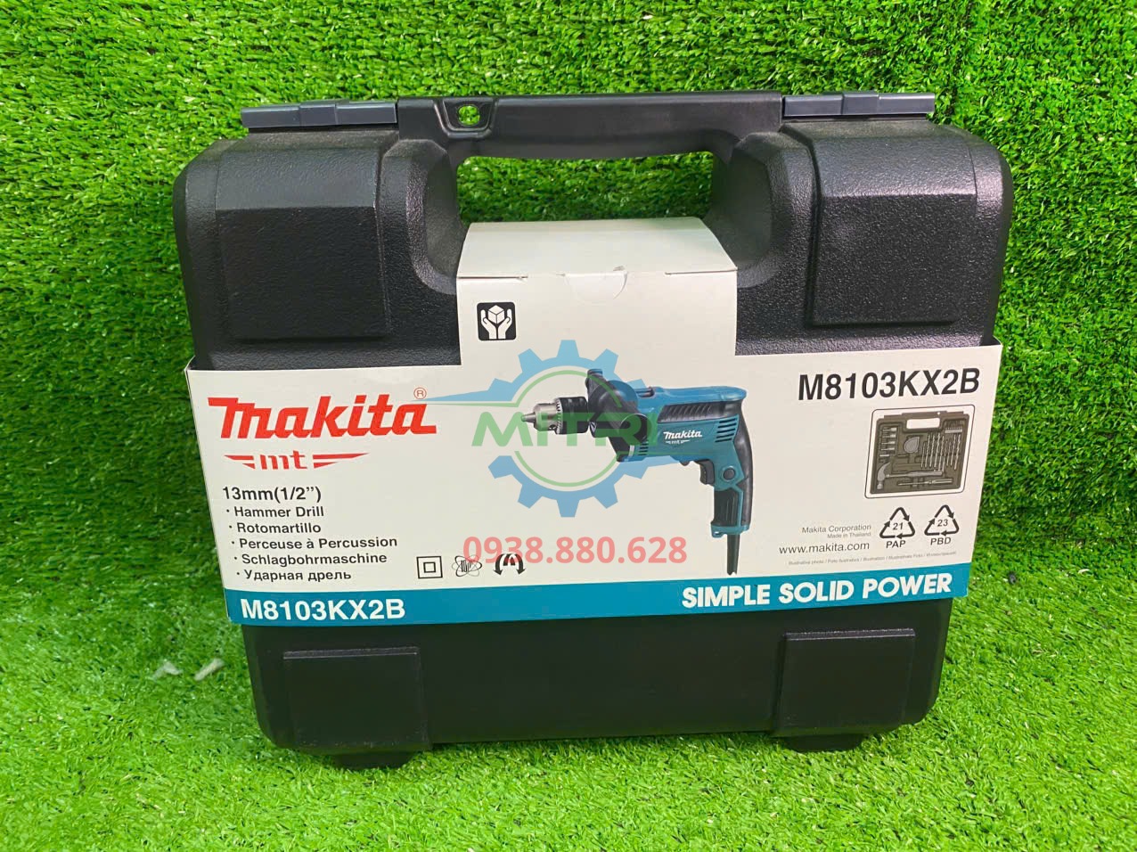 Máy khoan điện có búa Makita M8103KX2B công suất 430W