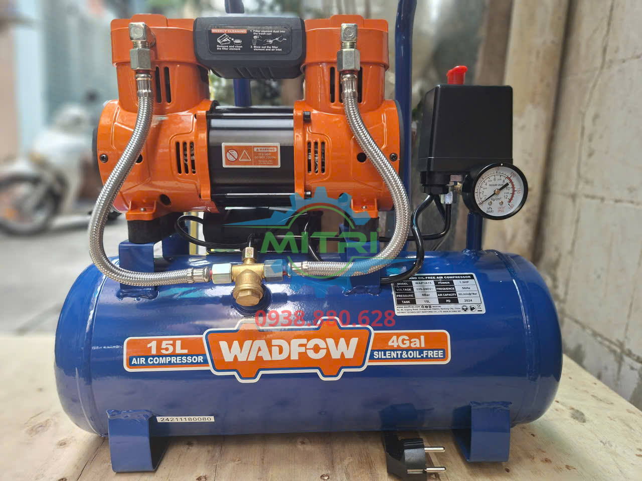 Máy nén khí không dầu Wadfow WAP1A15 dùng cho gia đình và xưởng nhỏ