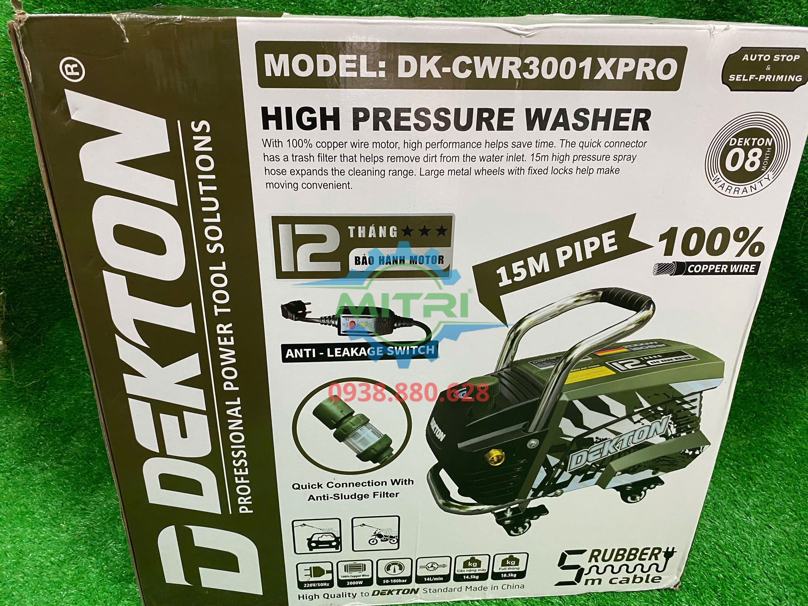Máy rửa xe cao cấp 2000W Dekton DK-CWR3001XPRO