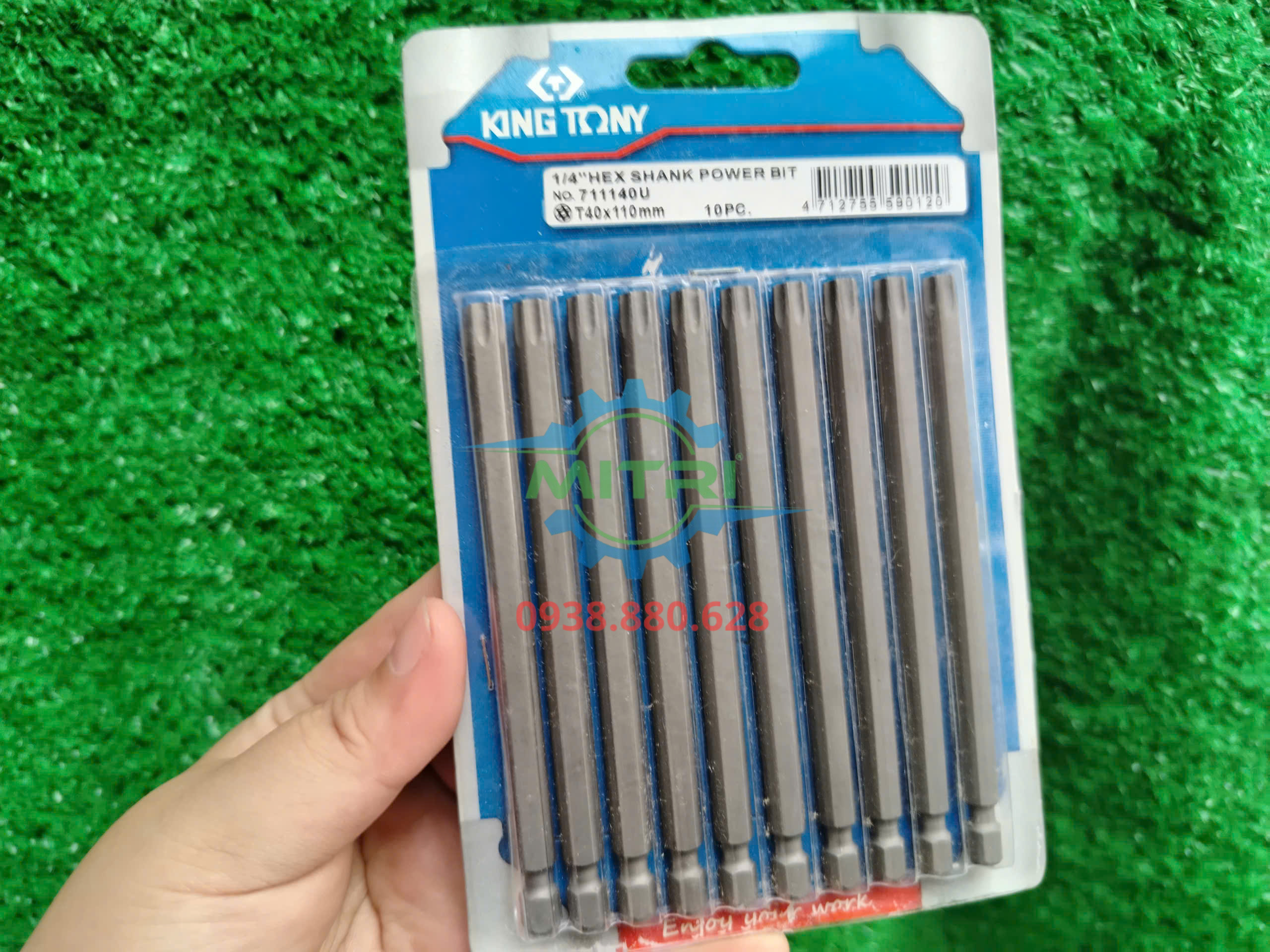 Mũi lục giác hoa thị có lỗ Kingtony 711140U dài 110mm chính hãng