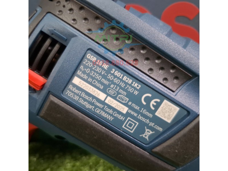 Tem model Bosch GSB 16 RE Professional trên thân máy