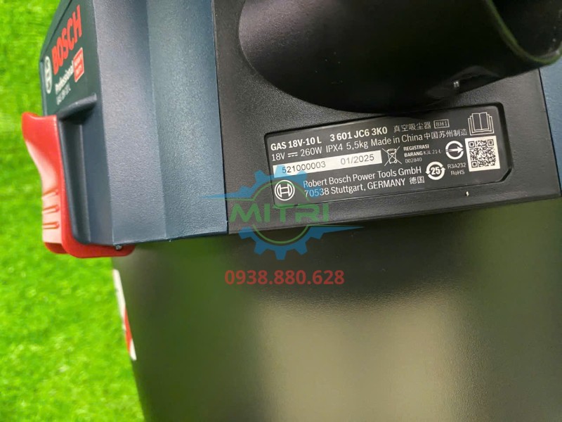 Tem thông số máy hút bụi Bosch GAS 18V-10L