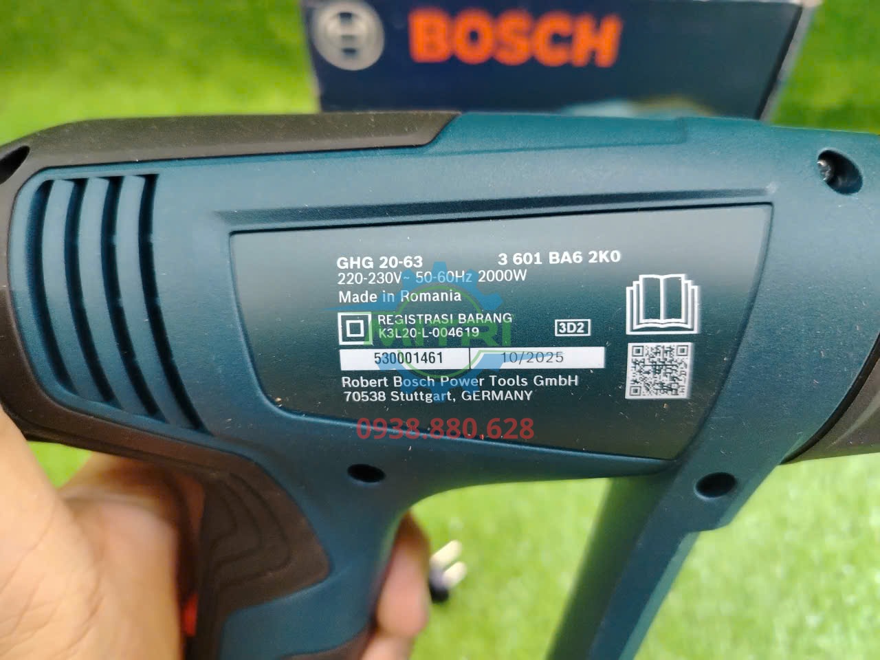 Tem thông số Bosch GHG 20-63 cần kiểm tra trước khi nhận hàng