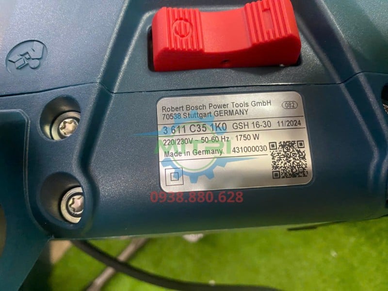 Tem thông số Bosch GSH 16-30 công suất 1750W lực đập 41J