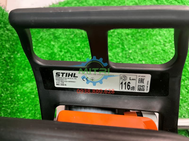 Tem thông số kỹ thuật máy cưa xích STIHL MS250