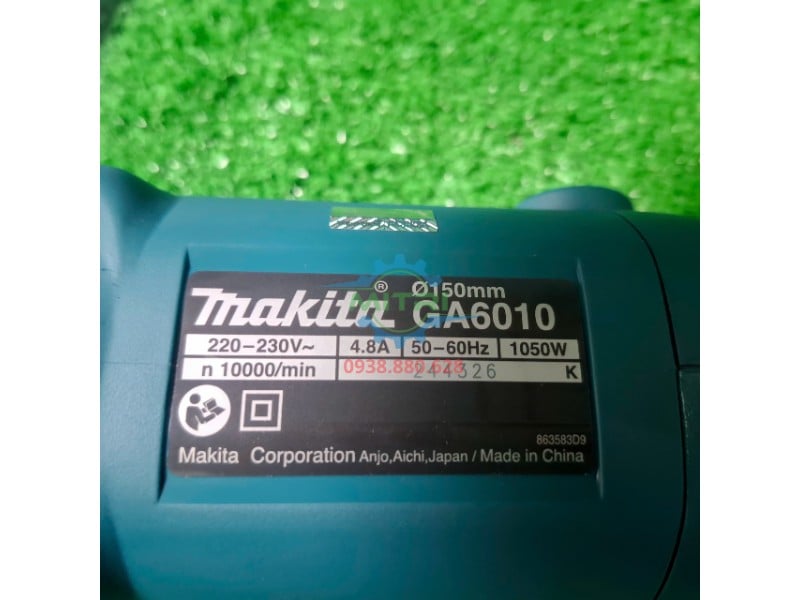 Tem thông số máy mài góc Makita GA6010 150mm