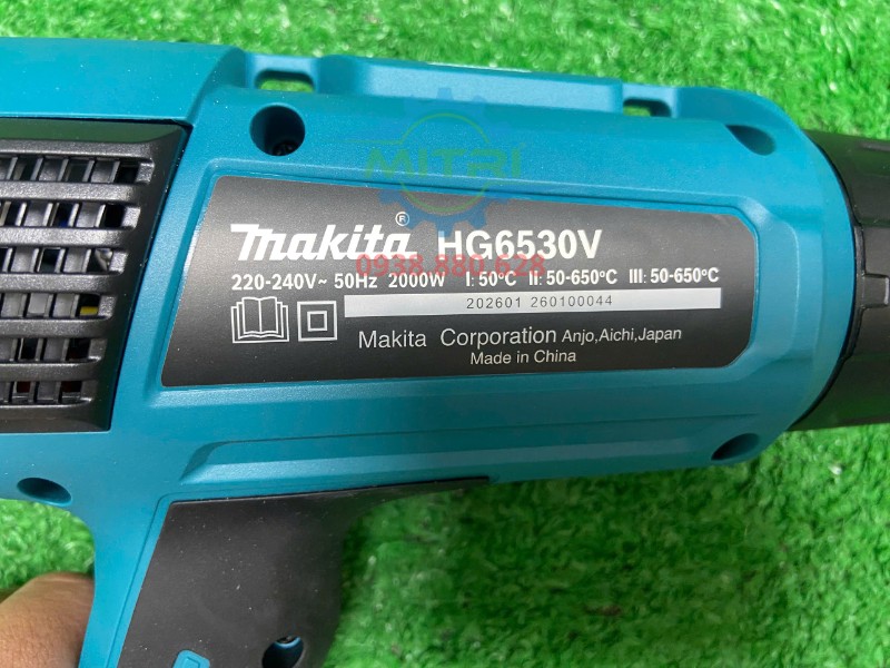 Tem thông số máy thổi hơi nóng Makita HG6530V 2000W