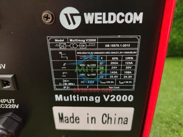 Tem thông số máy hàn Weldcom Multimag V2000
