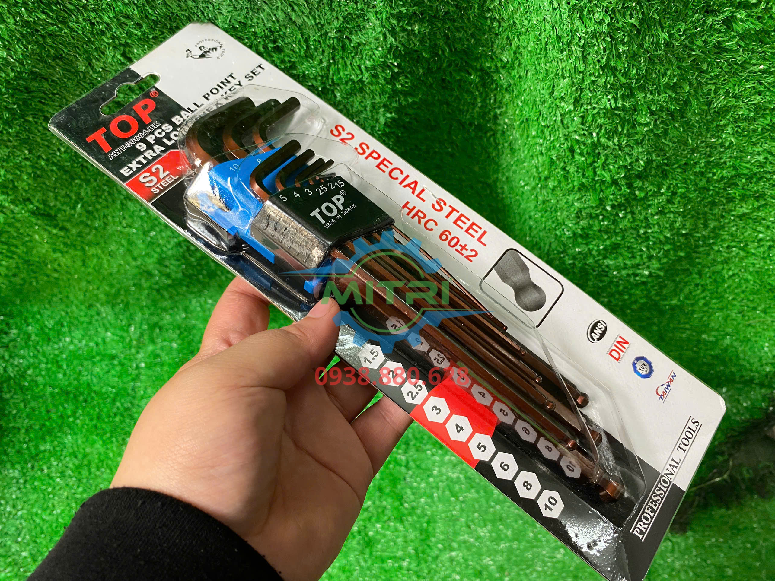 Chất liệu thép S2 xi nâu siêu bền trên lục giác TOP