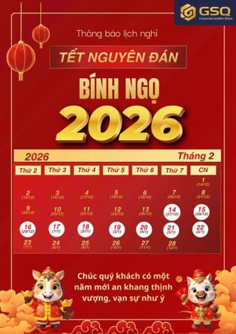 Giày Sỹ Quan Thông Báo Lịch Nghỉ Tết Nguyên Đán Bính Ngọ 2026