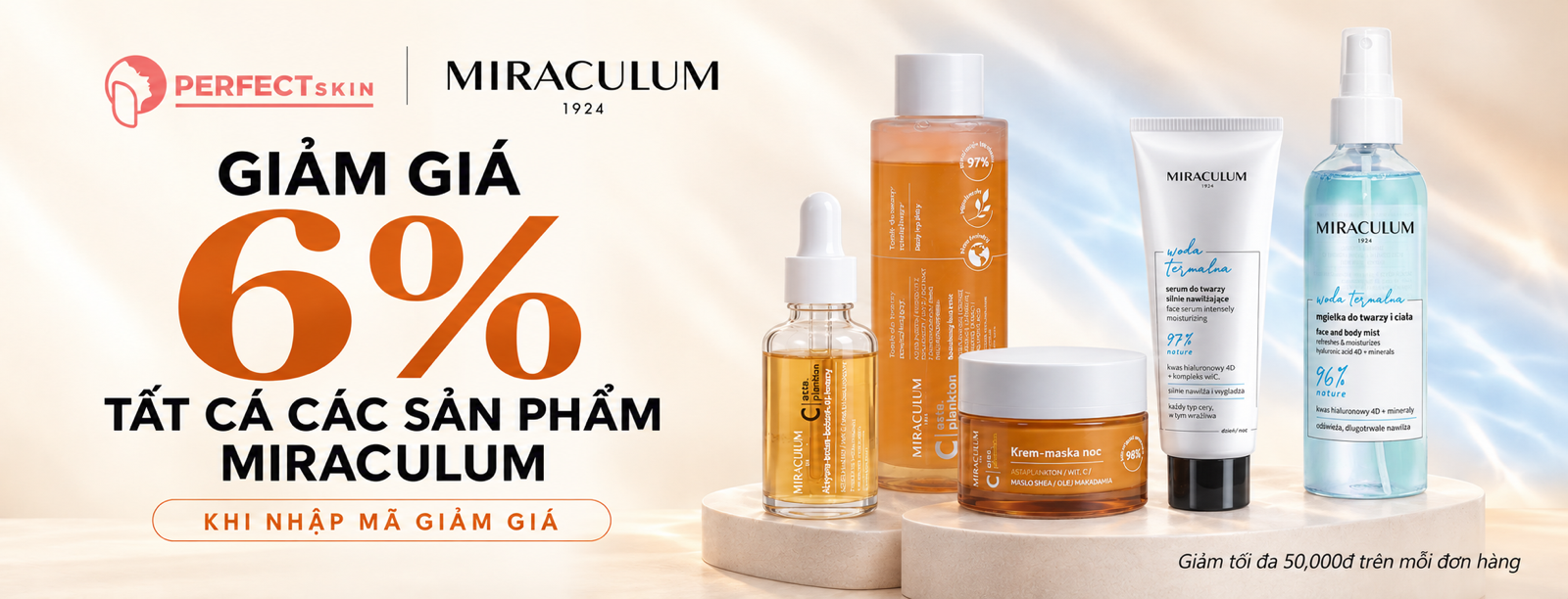 Giảm giá 6% tất cả sản phẩm Miraculum