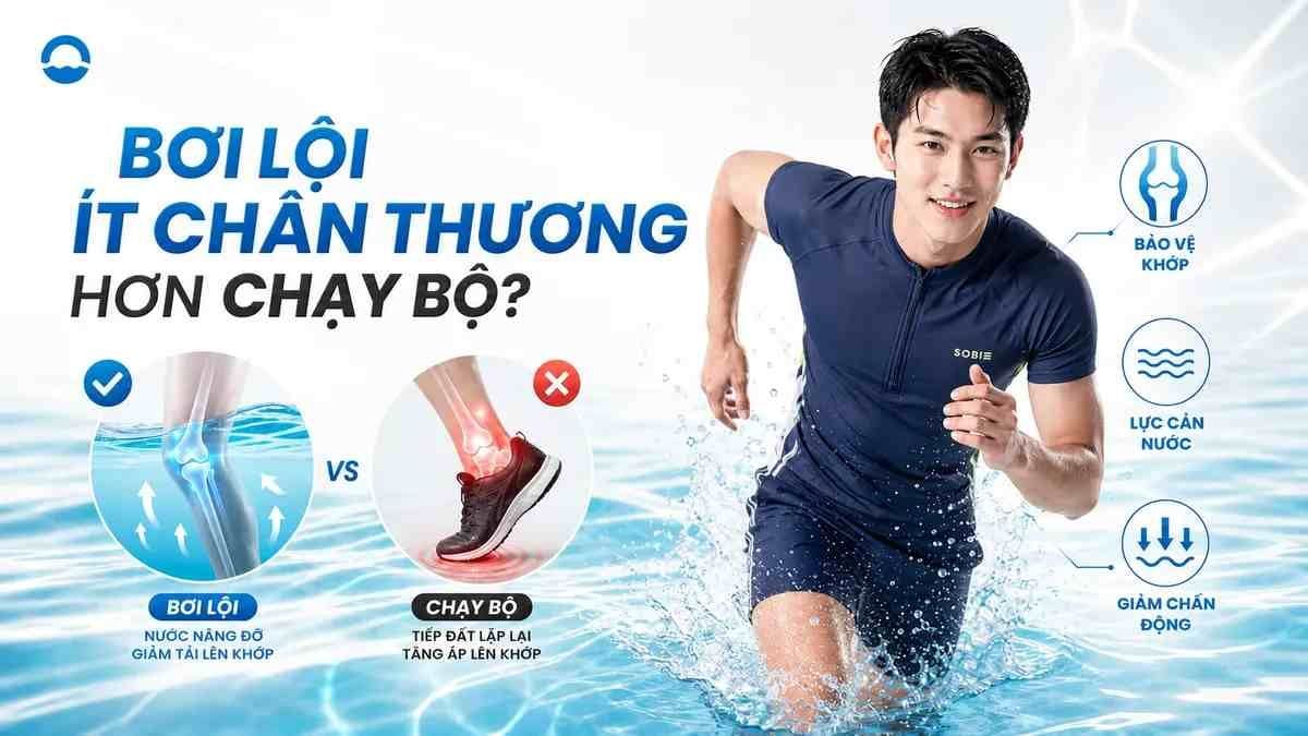 Vì sao bơi lội ít chấn thương hơn chạy bộ khi tập?