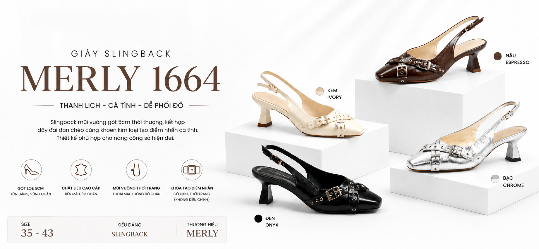 Giày Cao Gót Slingback - Thanh Lịch & Năng Động
