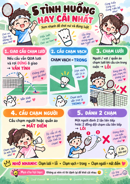 Các tình huống gây tranh cãi của cầu lông
