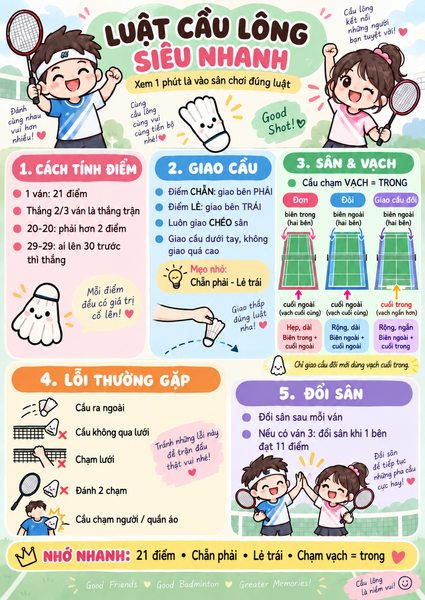 luật cầu lông cơ bản