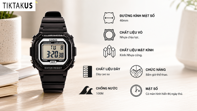 Đồng hồ dây nhựa Casio AE-1200WH-1AVDF