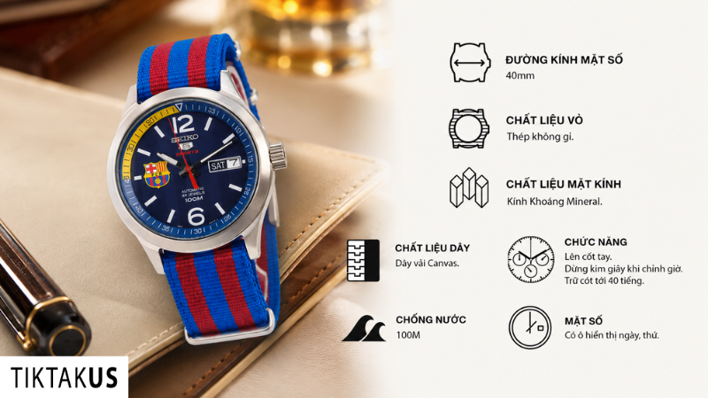 Đồng hồ nam Automatic Seiko SRP303K1- Phiên bản đặc biệt Barcelona