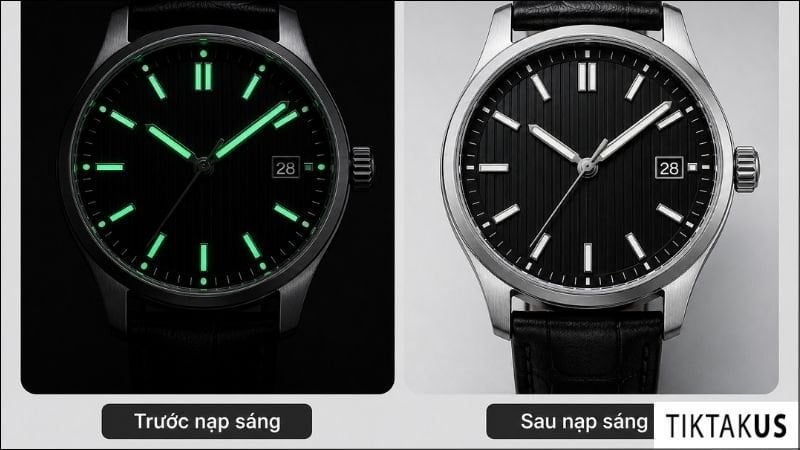 Các hợp chất quang hóa phổ biến như Super-LumiNova hay LumiBrite luôn cần hấp thu quang năng