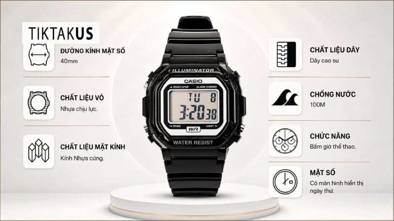 Đồng hồ Casio F-108WHC-1ACF