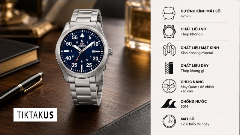 Đồng hồ nam dây thép Orient Sporty FUNG2001D0 Blue
