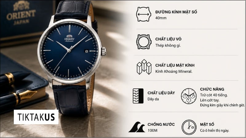 Đồng hồ nam dây da Orient Esteem Gen 2 FAG02002W0 Rose Gold