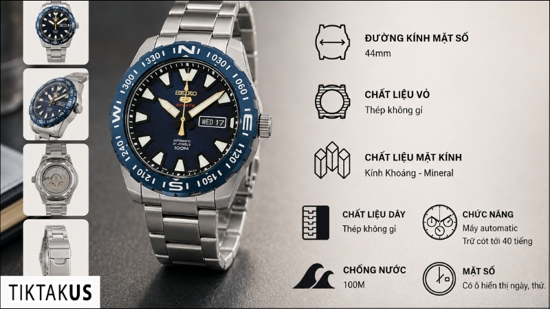 Đồng hồ nam dây thép Seiko 5 Sport SRP747K1