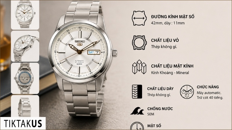 Đồng hồ nam dây thép Seiko 5 SNKN11J1 Made in Japan