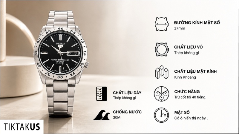 Đồng hồ nam dây thép Seiko 5 SNKE01J1 Made in Japan