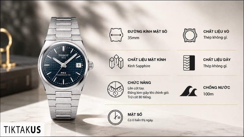 Đồng hồ Tissot Automatic PRX 35mm T137.207.11.041.00