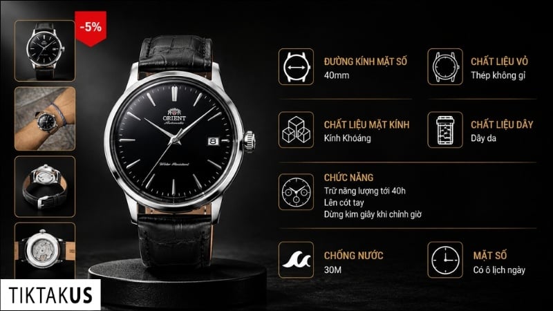Đồng hồ đeo tay nam Orient Automatic Bambino 38mm RA-AC0M02B30B