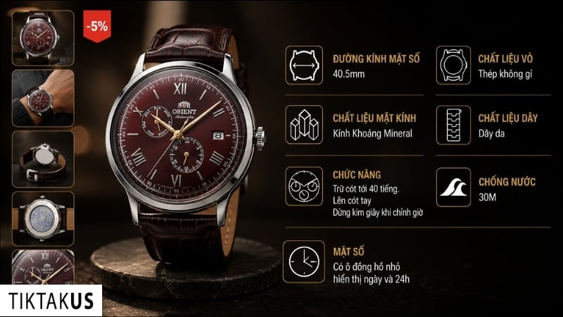 Đồng hồ đeo tay nam Orient Automatic Bambino Version 8 RA-AK0705R10B