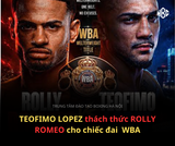 ROLLY ROMEO SẴN SÀNG BẢO VỆ ĐAI WBA WELTERWEIGHT TRƯỚC TEOFIMO LOPEZ