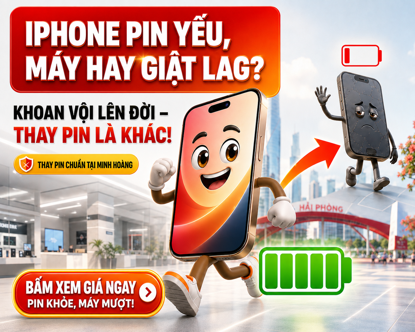 Thay pin dung lượng cao iPhone Hải Phòng: khi nào nên thay và cần hỏi gì trước khi sửa