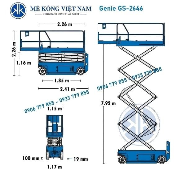 Thông số kỹ thuật xe nâng người Genie GS-2646