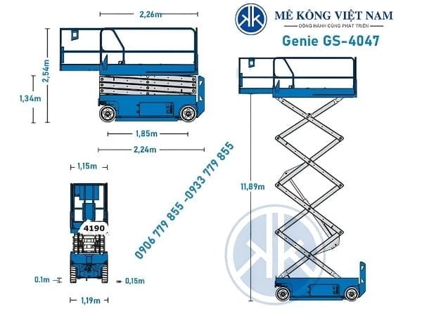 Thông số kỹ thuật xe nâng người cắt kéo GS-4047